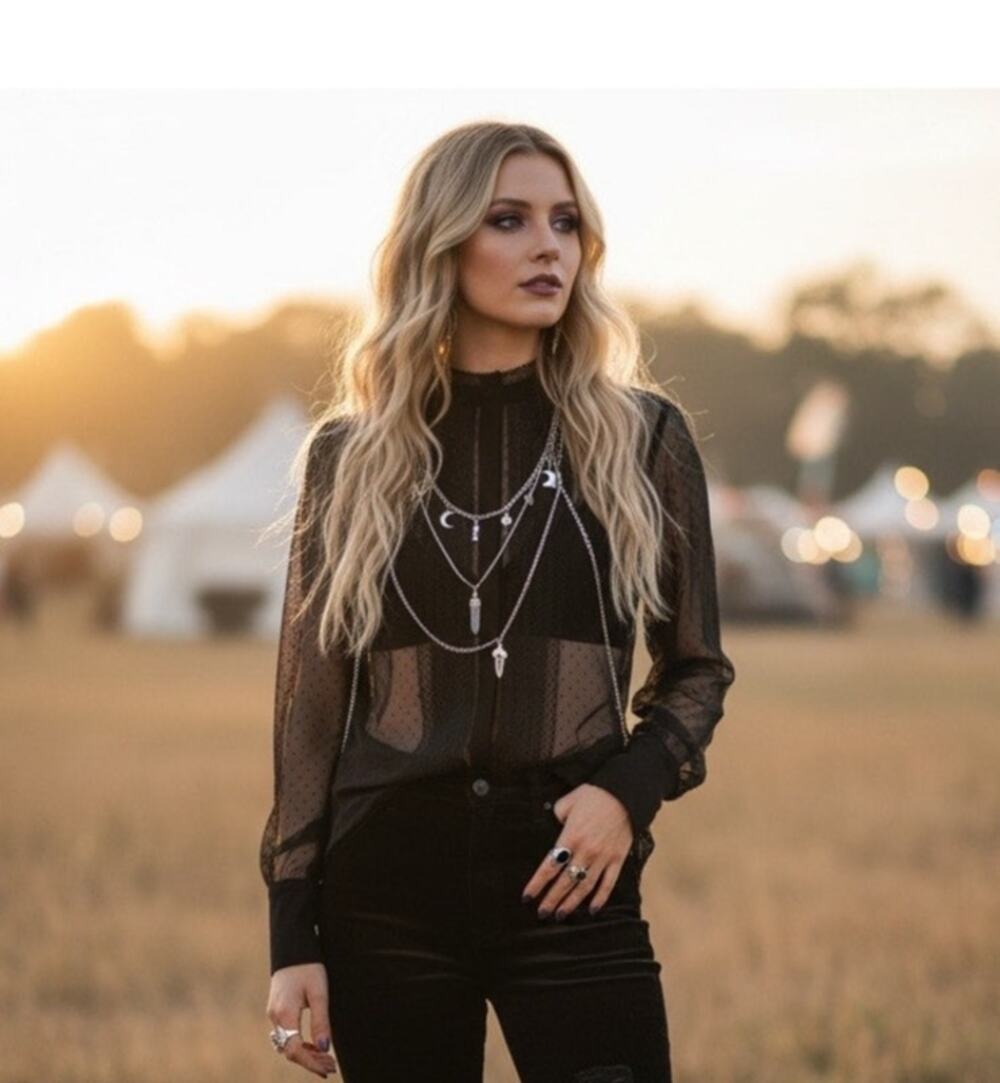 White House Black Market Sheer Dotted Mesh Blouse XXS